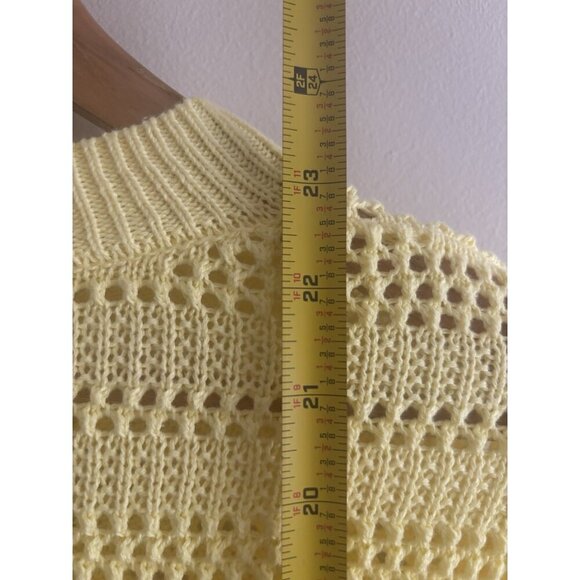 KUT FROM THE KLOTH Open Stitch Cropped Sweater Sunshine Yellow Large NEW - Picture 8 of 11